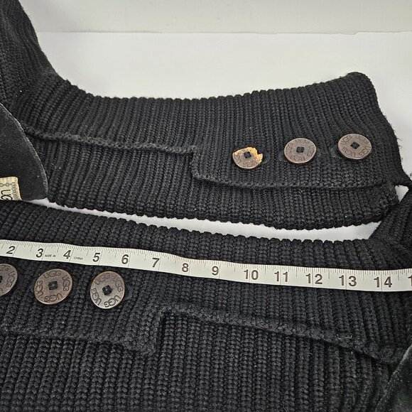 UGG Australia Bailey 3 Button 5819 Tall Fold Over Chunky Knit Boot Black 10 - Picture 7 of 13